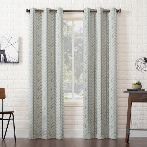 Sun Zero Kenwood Chevron Blackout Grommet Curtain Panel, Single Panel