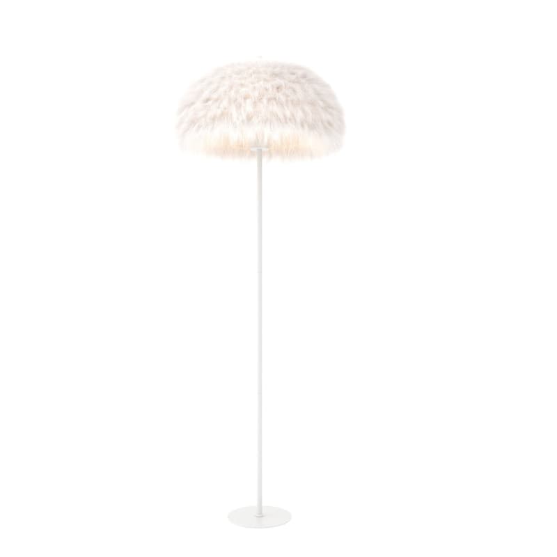 Acroma 63" Blush Pink Feather Floor Lamp with Dome Shade - 1-light