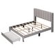 preview thumbnail 28 of 30, Full Size Storage Bed Velvet Upholstered Platform Bed with a Big Drawer