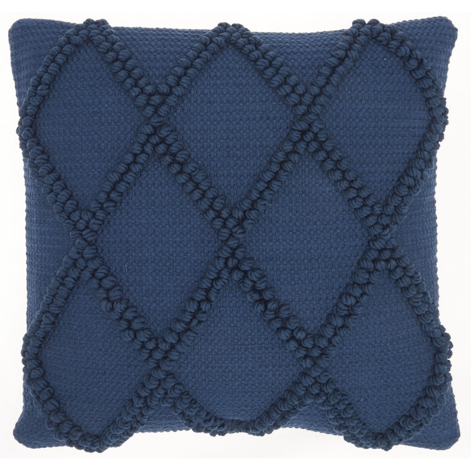 Navy Blue Textured Lattice Throw Pillow Navy Blue Textured Lattice Throw Pillow