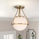 preview thumbnail 1 of 19, Mid-Century Modern 1-Light Dome Semi-Flush Mount Ceiling Light with with Opal Glass Globe Shade - 9.5