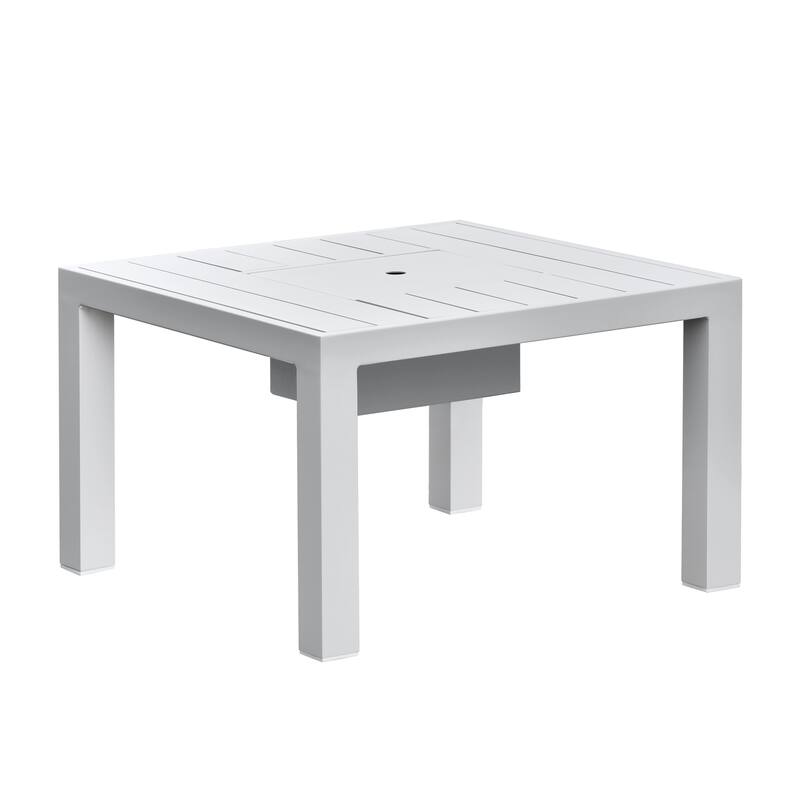Nash Outdoor Aluminum Coffee Table with Ice Bucket, Buff