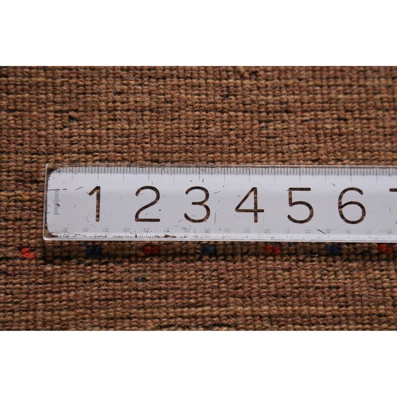 Tribal Gabbeh Indian Foyer Rug Hand-Knotted Modern Wool Carpet - 3'2" x 4'11"