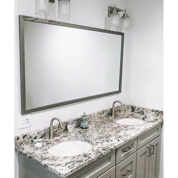 Ellis Satin Nickel Framed Vanity Mirror - On Sale - Bed Bath