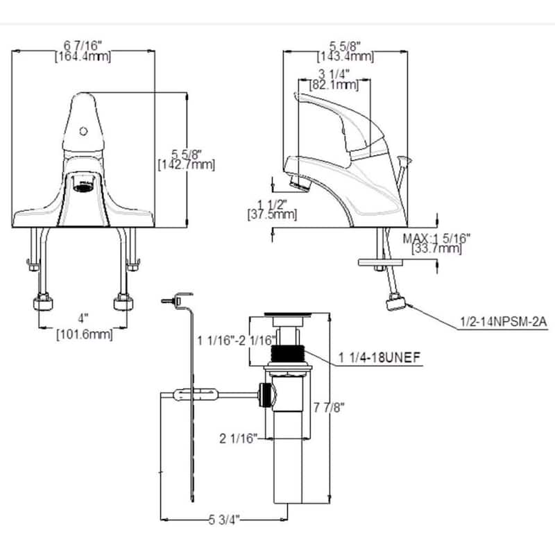 Design House Middleton Single Handle Centerset Bathroom Faucet with