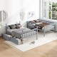 preview thumbnail 13 of 31, Twin Over Twin Rubber Wood Bunk Bed with 2 Drawers, Convertible into 2 Twin Beds