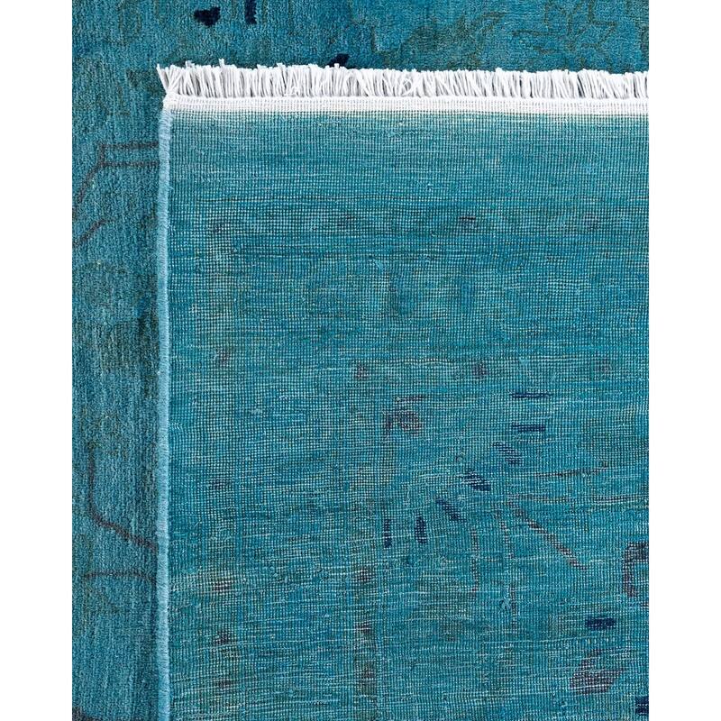 Fine Vibrance, One-of-a-Kind Handmade Area Rug - Blue, 9' 1" x 12' 2" - 9' 1" x 12' 2"