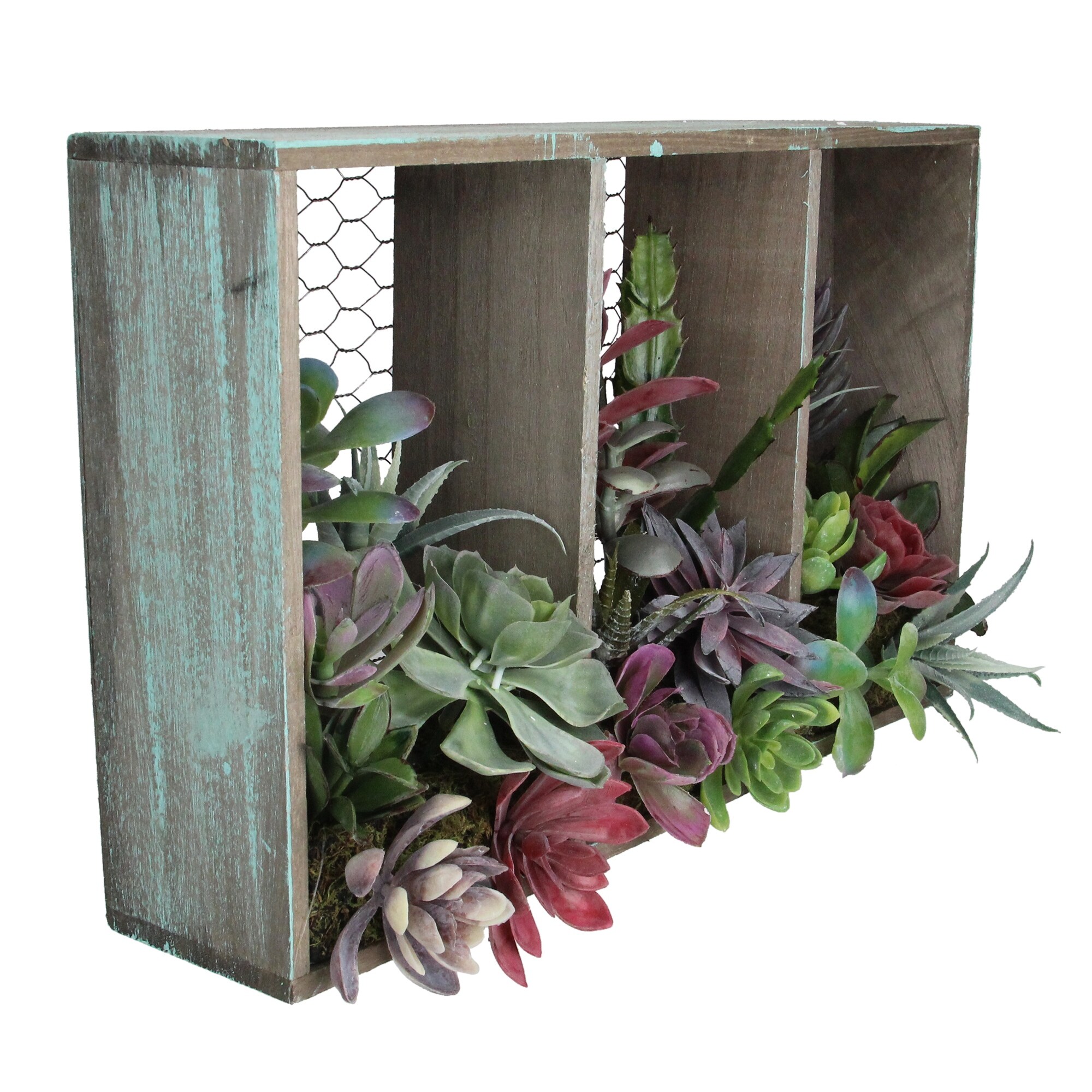 Shop 16 Purple And Green Artificial Mixed Succulent Arrangement