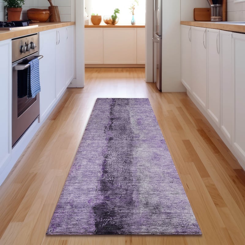 Premium Washable Super Soft Modern Arianna Mayfield Rug - Purple - 2' 3" x 7' 6" - Runner