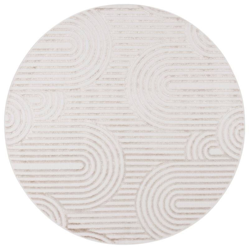 SAFAVIEH Maya Triona Modern Contemporary Rug - 6'7" Round - Ivory