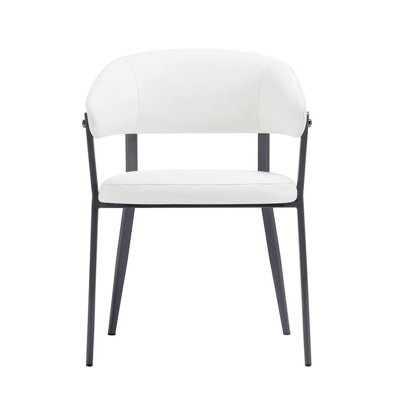 Manhattan Comfort Belle Stone Grey Textured Leatherette Dining Chair