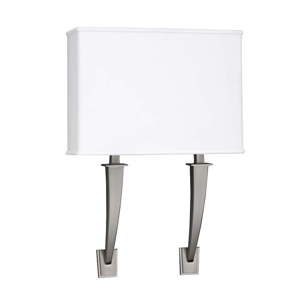 Sheridan 18-light Satin Nickel LED Wall Sconce, Linen Acrylic Shade