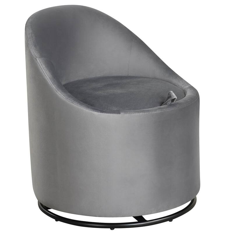 Costway 1/2 PCS Barrel Chair with Storage 360° Swivel Upholstered - See Details - Gray-1 PCS