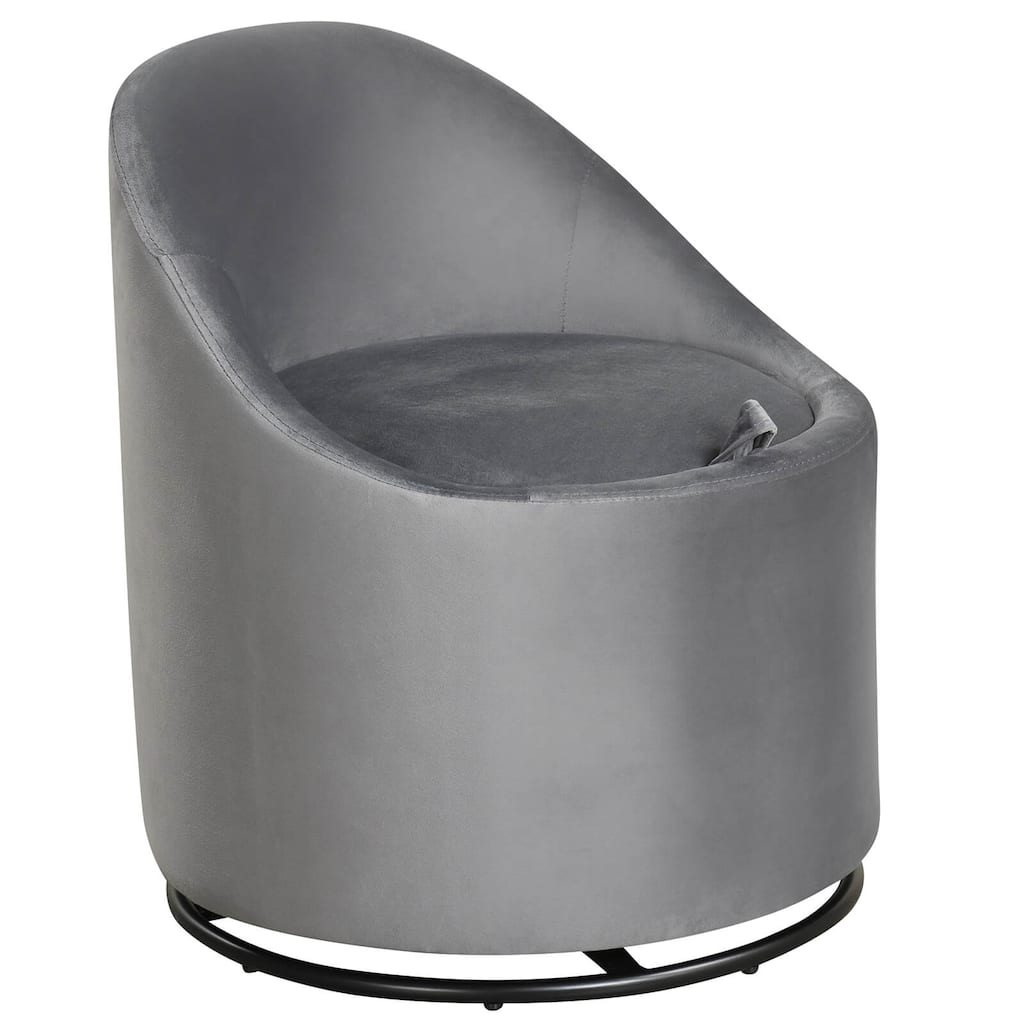 Costway 1/2 PCS Barrel Chair with Storage 360° Swivel Upholstered - See Details