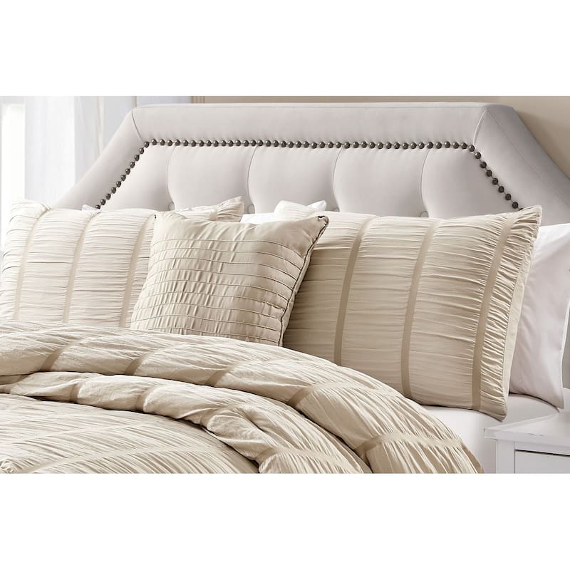 Electra Seersucker Comforter Set Ivory