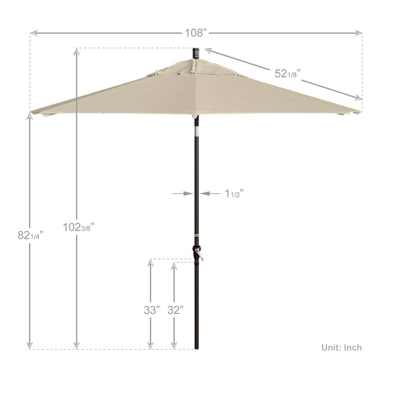 California Umbrella 9' Rd Alum Crank Open Auto Tlit Patio Umbrella