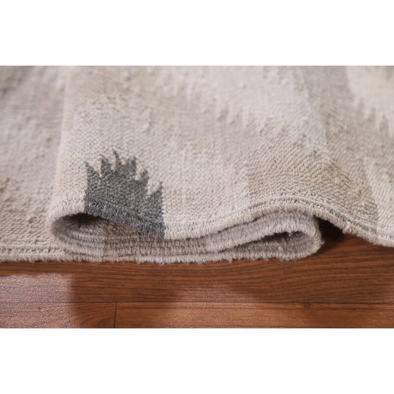 Geometric Kilim Area Rug Flatweave Accent Wool Carpet - 3'4"x 4'10"