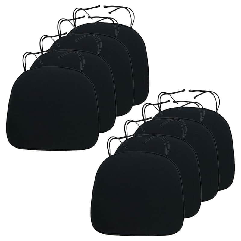 Memory Foam 15" U-Shaped Indoor Outdoor Dining Chair Pad Cushion for Kitchen Patio Garden (Set of 1, 2, 4 or 8)