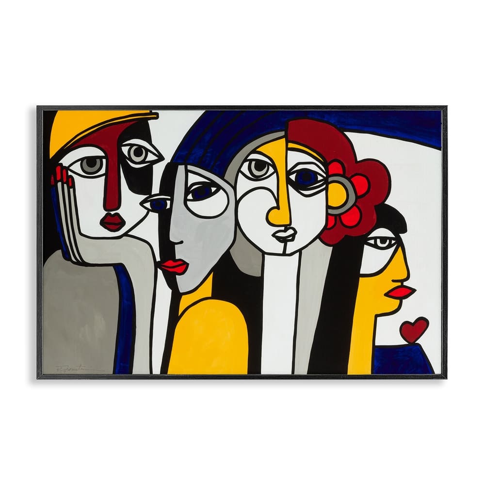 Stupell Primary Hues Faces Portrait Framed Giclee Art Design By Ruth Fromstein
