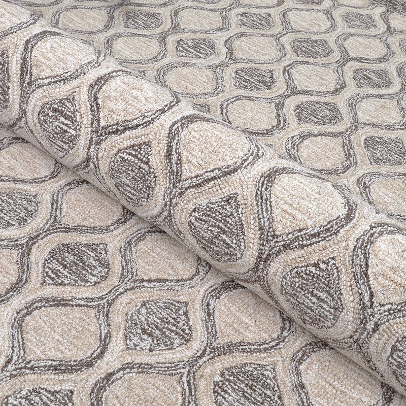 Handmade Terasia Geometric Sea Wool Area Rug