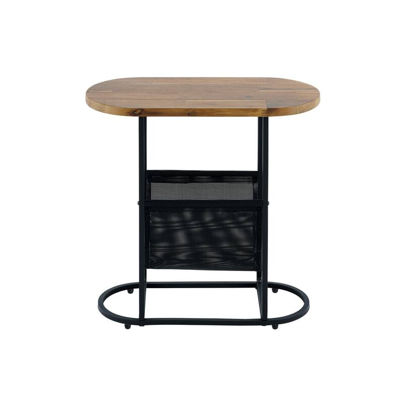 Oval Small Space Nightstand/End Table/Side Tables with Magazines Organizer Storage Space (Set of 2)