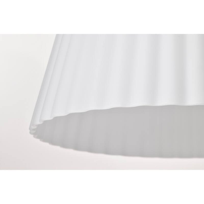 Royale Large Pendant Burnished Brass Finish Ribbed White Glass - Burnished Brass