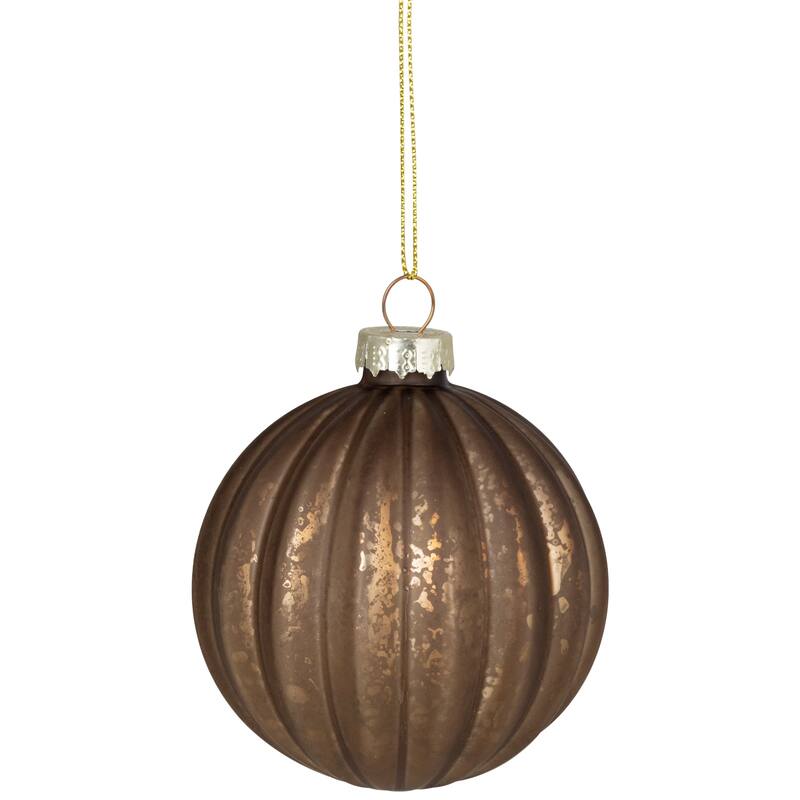 Mercury Onion and Ball Glass Christmas Ornament Set - 3" - Gold - 12ct