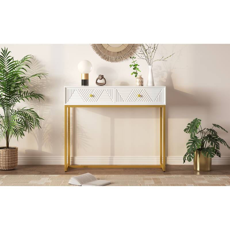 Modern Sleek Console Table with Storage