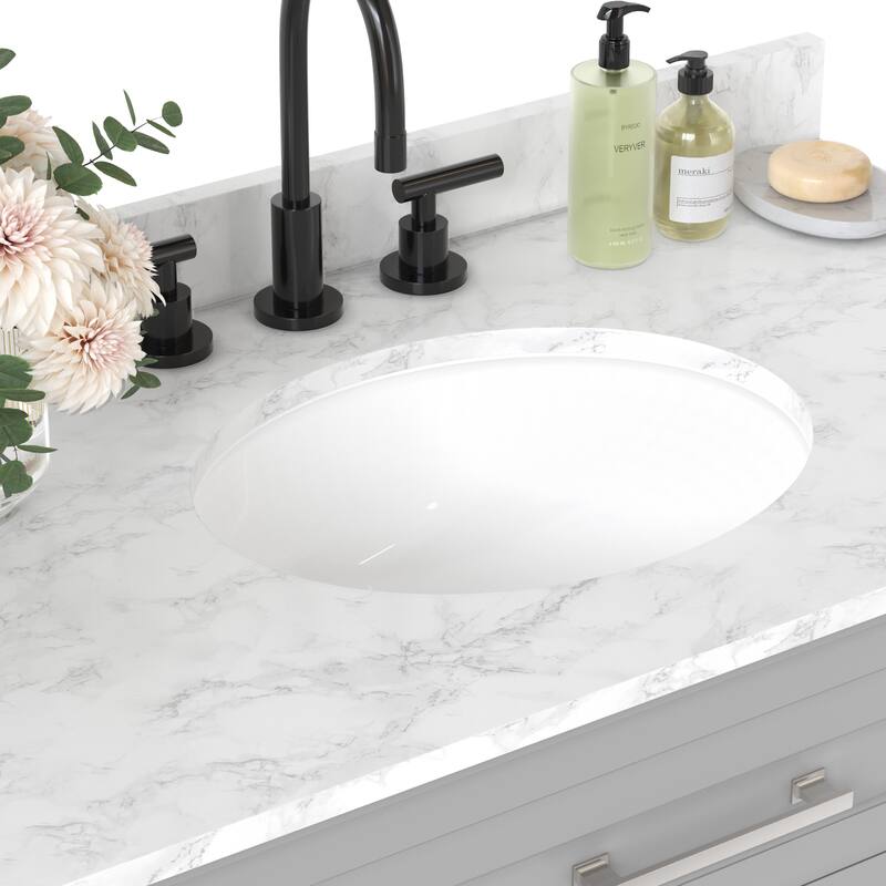 Bathroom Vanity with Marble Countertop without Mirror