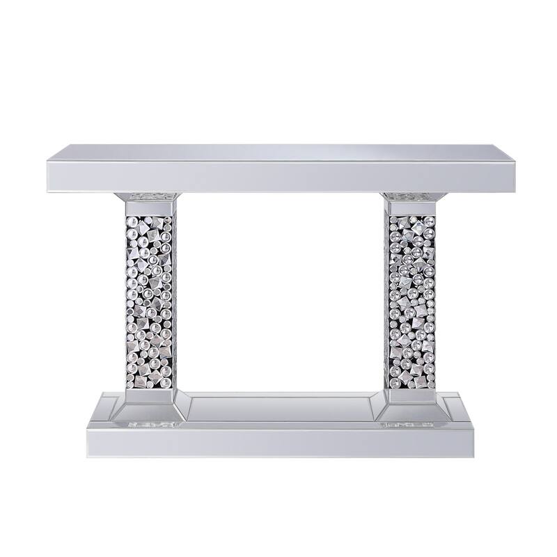 Mirrored & Faux Gems Console Table