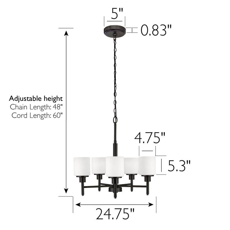 Design House 556639-BLK Aubrey 5 Light 25" Wide Chandelier