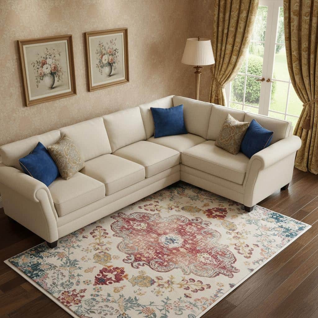 HomeRoots Tropical Floral Traditional Rectangle Area Rug - 8' X 10'