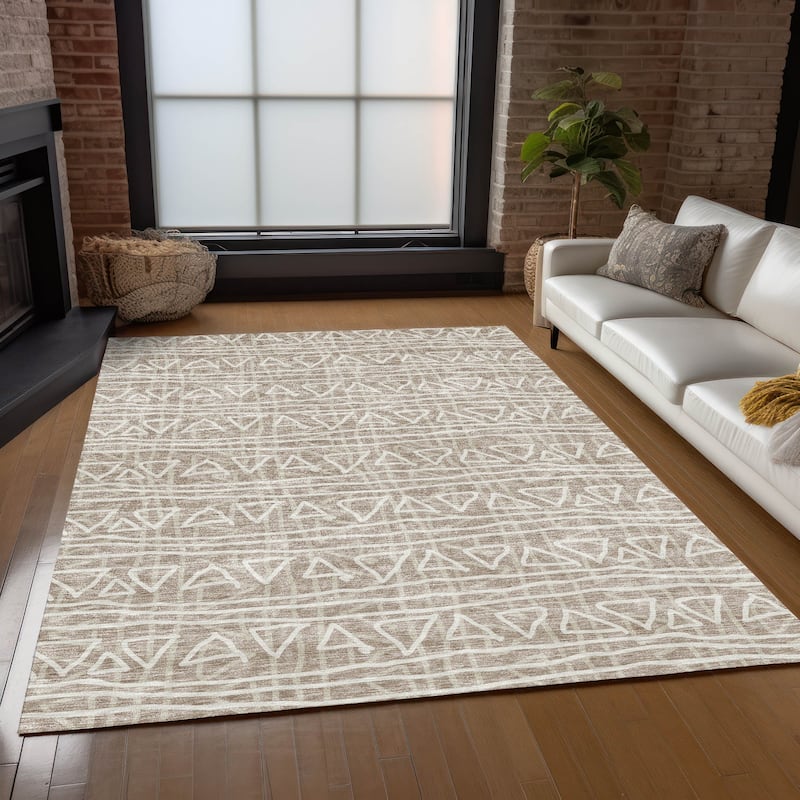 Machine Washable Indoor/ Outdoor Chantille Boho Morrocan Rug