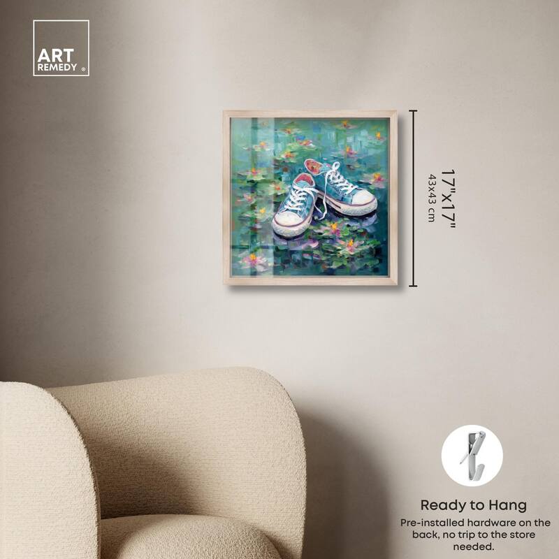 Lily Pad Sneakers II Shadowbox by Art Remedy