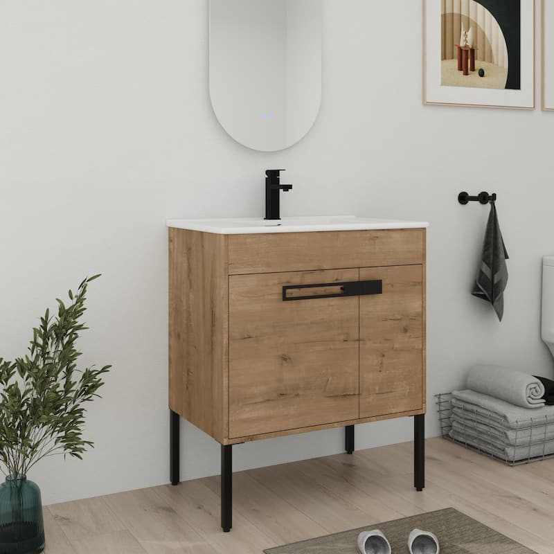 Bathroom Vanity With Sink In 24/30/36 Inch, Floating Bathroom Vanity or Freestanding Vanity With Soft Close Door