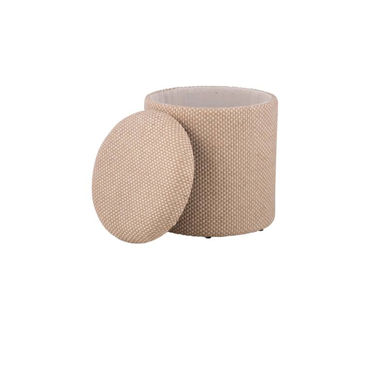 Handwoven Fabric Storage Ottoman - Multi