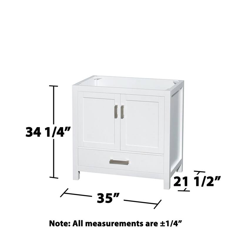 Wyndham Collection Sheffield 36" Hardwood Vanity Cabinet and Medicine