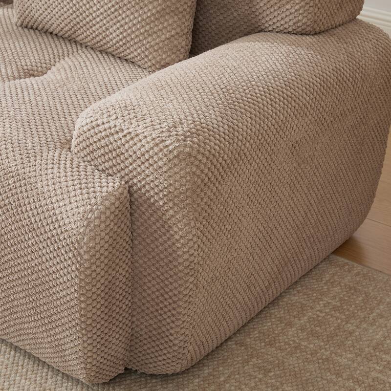 73" Modern Modular Sectional Sofa Loveseat, 2 Seater Tufted Comfy Cloud Tufted Floor Convertible Couch with 2 Pillows