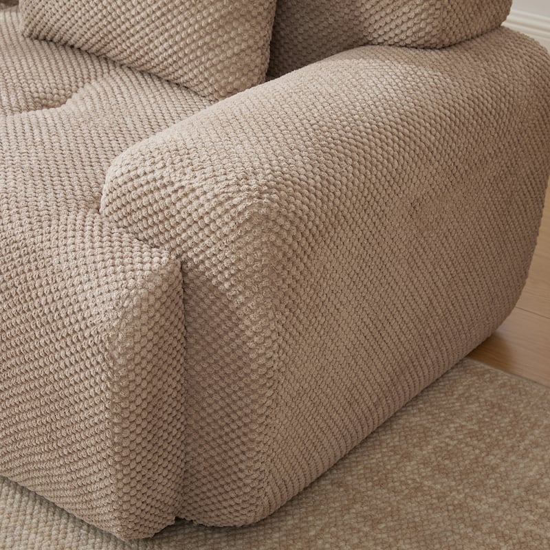 Modular U-Shaped Sectional Sofa, Oversized Boneless Cloud Floor Sofa, Convertible Sleeper Sofa with 2 Ottomans & 4 Pillows