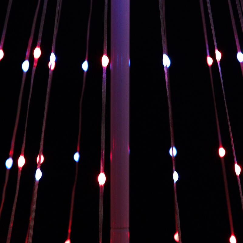 LED Lighted Color Changing Multiple Function Outdoor Christmas Cone Tree - 6" - White