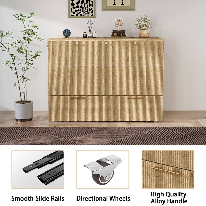 Full Size Murphy Bed with USB Port and a Large Drawer