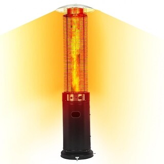 Patio Heater 42,000 BTU Pyrami-d Flame Outdoor Heater Propane Heater With Wheel