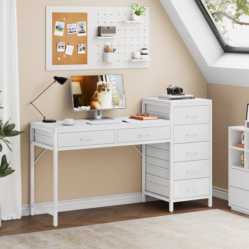 Modern Makeup Vanity Desk Dressing Table with Reversible Drawers (Without Mirror)