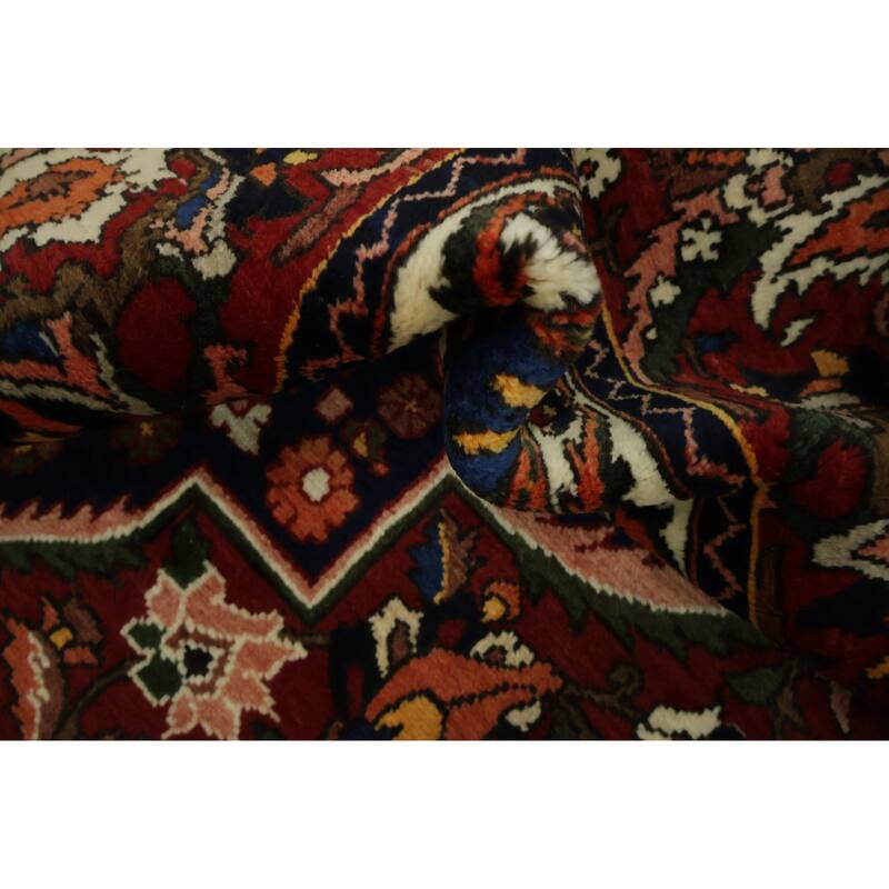 Hand Knotted Oriental 100% Wool Carpet Traditional Floral Red Bakhtiari Area Rug - 13' 1'' X 9' 9''