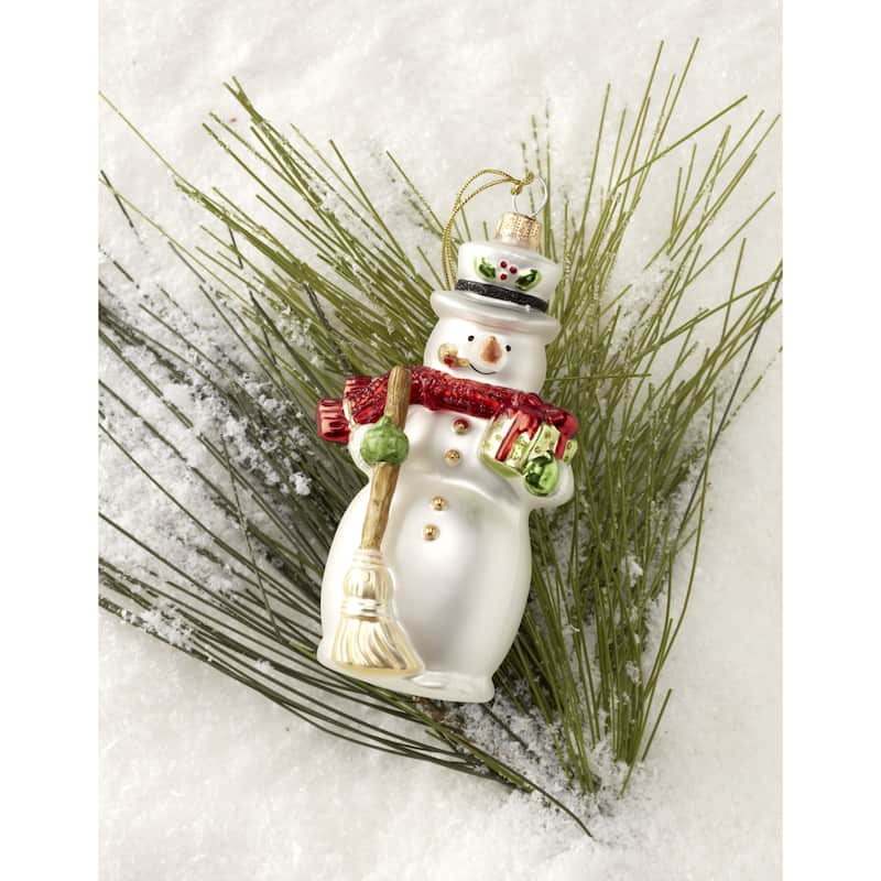 Lenox 2025 Blown Glass Snowman Ornament