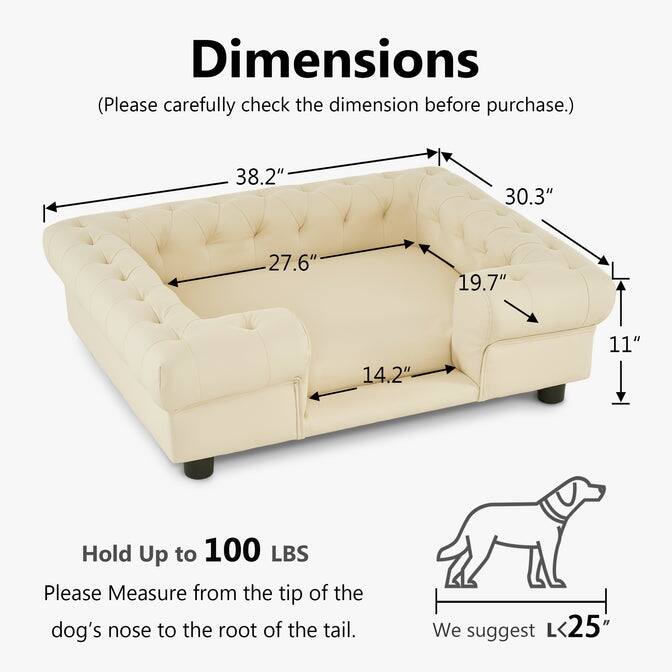 MCombo Pet Sofa Bed with Small Stairs, Faux Leather 6321 - 38.2" x 30.3"