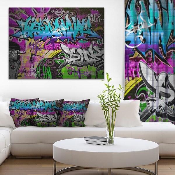 Graffiti Abstract Stretched Canvas Print Framed Wall Art Home Office Decor Gift 