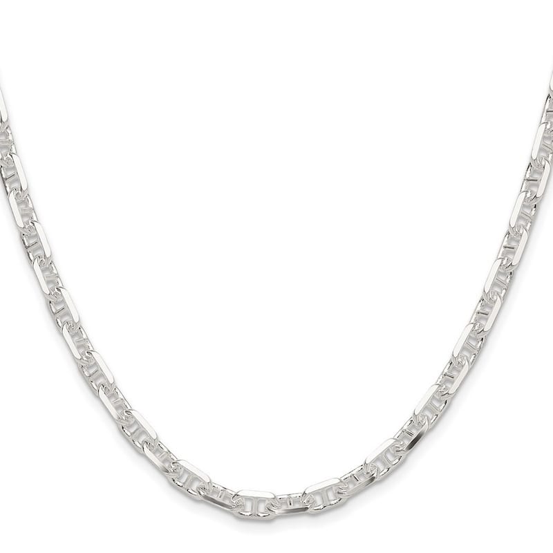 Curata 925 Sterling Silver 3-dimensional 5.75mm Anchor Mariner Chain Necklace For Men