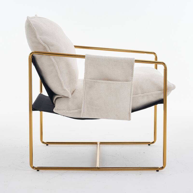 Upholstered Hanging Armchair with Arm PocketsMetal frame 2PCS