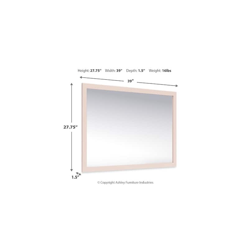 Signature Design by Ashley Wistenpine Pink Bedroom Mirror - 38.86" W x 1.3" D x 27.68" H